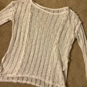 We The Free White Textured Knit Blouse